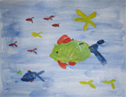 swimming fish painting