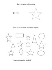 worksheet shape star