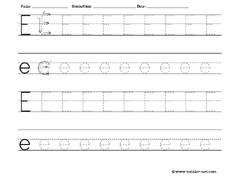 letter E worksheet