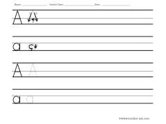 letter A writing worksheet